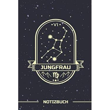 Imagem de Jungfrau Notizbuch: Sternbild Jungfrau als Badge | Linierte 120 Seiten | A5 Format ~ 6 x 9 inch | Soft Cover | Mattes Finish (German Edition)