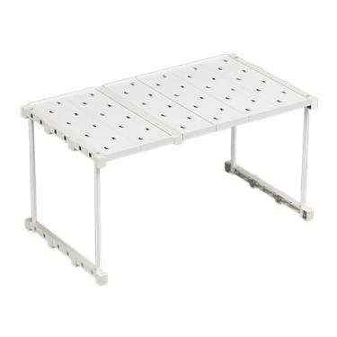 Imagem de MotiveTech Organizador de Armário, Prateleira de Guarda-Roupa, Prateleira Ajustável e Empilhável para Despensa, Organizador de Pratos para Casa, 45cm to 65cm X 35cm