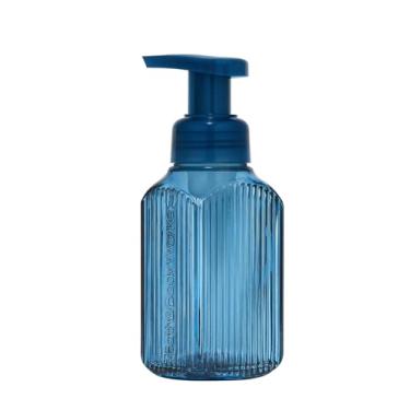 Imagem de Bath & Body Works Navy Vertical Lines Dispensador de sabonete de espuma suave e limpo, suporte de vidro recarregável, elegante decoração de banheiro e cozinha