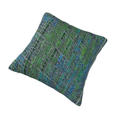 Imagem de Almofada quadrada decorativa Abalone Nacre - Design reversível, zíper oculto, poliéster macio para sofá, cama e carro - Hipoalergênico 30,5 x 30,5 cm