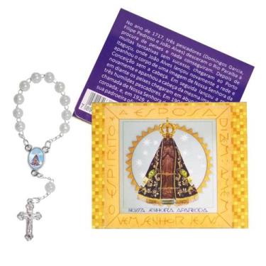 Imagem de 50 Cartões com Mini Terço de Nossa Senhora Aparecida - SJO Artigos Rel
