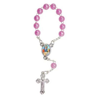 Imagem de 50 unidades Mini Terço com Foto Santa Ana - SJO Artigos Religiosos, Ro