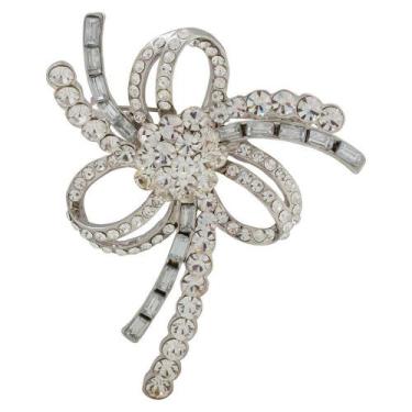 Imagem de Broche Strass Flor BRG17009 - Akasaki, Prateado, Cristal