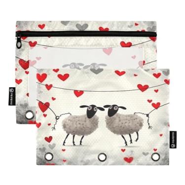 Imagem de Wassud Duas Pastas de Fichário Adoráveis Ovelhas Pacote com 2 Pastas de Bolso com 3 Furos, Pasta Organizadora de Fichários para Casa, Escritório