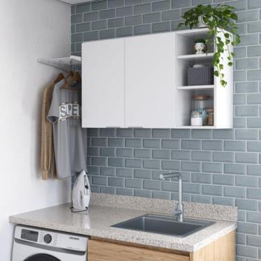 Imagem de Armário Multiuso Aéreo Suspenso 2 Portas Nichos Ópera - LOJAS PRIMELAR