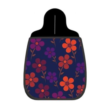 Imagem de Lixeira De Carro Organizador Lixinhocar Flores Laranja Roxo Fundo Marinho