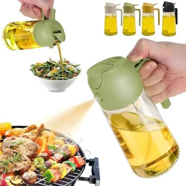 Imagem de Borrifador de Vidro para Azeite e Temperos, 470ml, Tampa Pulverizadora, Azeite Vinagre e Óleo para Cozinha - Cores Sortidas