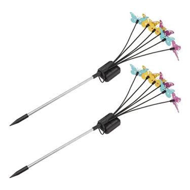 Imagem de 2 peças de luzes solares de ponta, lâmpada decorativa para jardim ao ar livre, quintal, IP65, à prova d'água