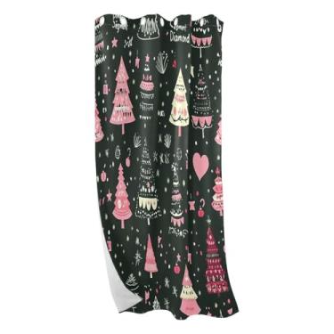 Imagem de CEBUGI Cortinas blackout de árvore de Natal para quarto, sala de estar, painéis de cortina de janela com isolamento térmico (1 painel, 106 cm L x 213 cm C)