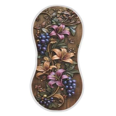 Imagem de xigua Conjunto de 4 panos de musselina de flor de lírio e uva, super macios e absorventes, roupas de arroto de algodão, presente de chá para recém-nascidos, bebês meninas e meninos