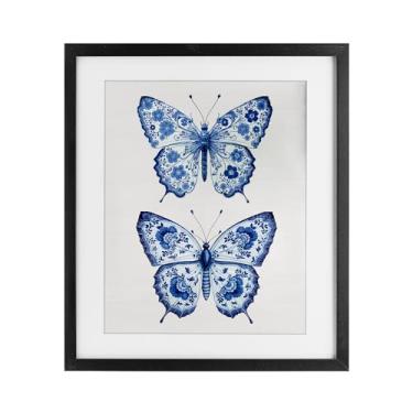 Imagem de Stupell Industries Estampa ornamentada de borboletas pretas emolduradas sob vidro, design por Lettered and Lined, 40 x 33 cm