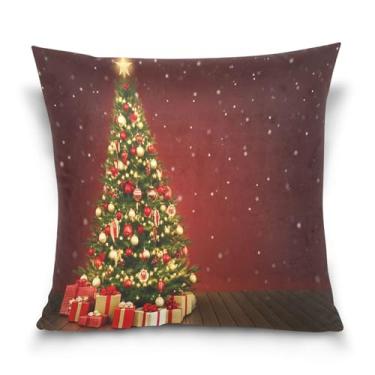 Imagem de Burbuja Capas de almofada 45,7 x 45,7 cm, árvore de Natal de veludo macio, capa decorativa para sofá, sofá, sala de estar, quarto