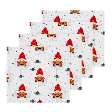 Imagem de Burbuja Pacote com 4 panos de banho de Halloween Gnomos, algodão premium, máxima suavidade e absorção para toalhas de mão e rosto, 30,5 x 30,5 cm
