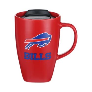 Imagem de The Memory Company | Caneca quadrada licenciada NFL de 425 g com logotipo, Buffalo Bills
