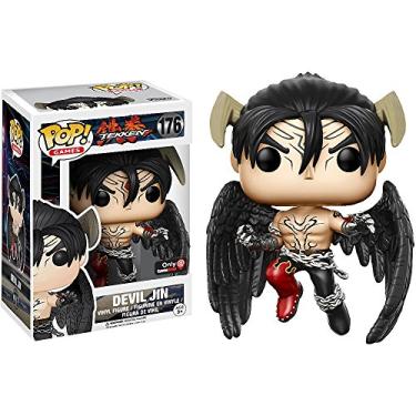 Imagem de Funko Devil Jin (GameStop Exclusivo): Boneco de vinil Tekken x POP! Games e 1 pacote protetor gráfico de plástico PET compatível [#176 / 12849 - B]