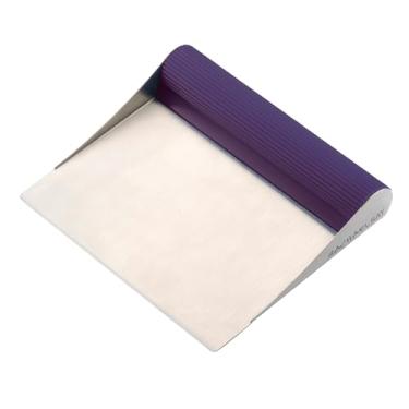 Imagem de Rachael Ray Raspador de massa de aço inoxidável Tools and Gadgets, raspador de banco, ferramenta de cozinha para assar e cozinhar, pode ser lavado na lava-louças, roxo