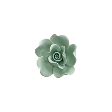 Imagem de AMERRY Peônia, decoração de parede de flores de cerâmica de 7 cm, escultura de parede de flores artificiais, flores de cerâmica feitas à mão para casa, corredor, sala de estar, cozinha, banheiro