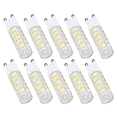 Imagem de Cryfokt Lâmpada LED Cerâmica G9 Regulável 10pcs 220V para Lustre 30.000H Fonte de Luz Economia de Energia para Iluminação Interna (G9 7W 64LED)
