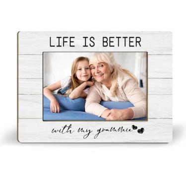 Imagem de iEFEY Porta-retratos de presente Grammie, 21 x 14 cm, presentes de avó para netos, netos, mães, presente de aniversário, as melhores molduras de madeira para fotos de grammy, serve para decoração de
