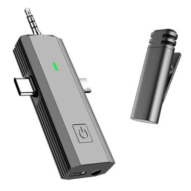 Imagem de Microfone de lapela sem fio com receptor para gravação de vídeo, microfones com redução de ruído