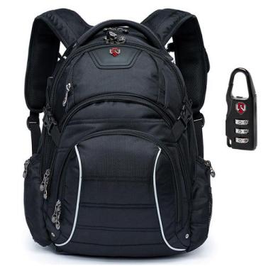 Imagem de Mochila Swissport Cadeado Preta Casual Reforçada, 18