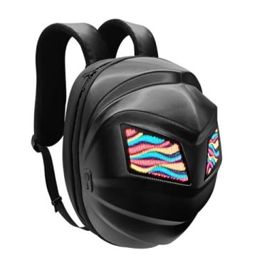 Imagem de Zhjvihx Mochila para Capacete de LED para Motocicleta, Capa Dura à Prova de Chuva, Alto Brilho, Segurança Noturna, Suporte Expansível para Capacete Com Alimentação USB, para Segurança