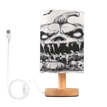 Imagem de Joisal Abóbora Undead Abóbora Lâmpada de mesa para quarto Abajur amigável para os olhos, luminária para mesa de sala de estar