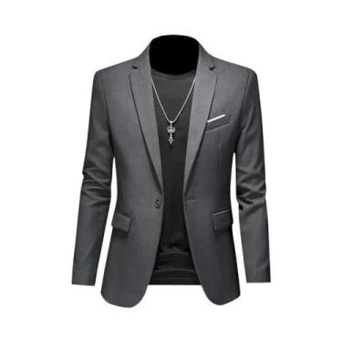 Imagem de Blazer Masculino Casual De Alta Qualidade Em Cor Sólida Para Casamento