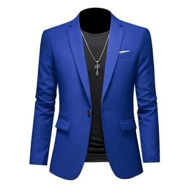 Imagem de Blazer Masculino Casual De Alta Qualidade Em Cor Sólida Para Casamento