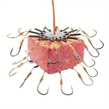 Imagem de 2 pçs/conjunto de anzóis de isca de carpa para pesca com aba de explosão de corda de gancho para evitar enrolamento de linhas de PE com mangueira ganchos de aço carbono (nº 9)