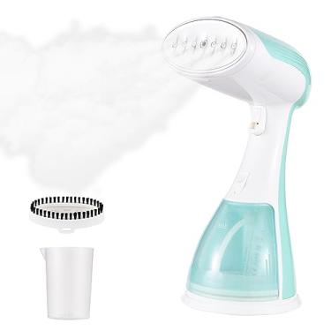 Imagem de Vaporizador de Roupas Portátil 1500W 2 em 1 Removedor Rugas Tecidos e Ferro Passar Roupa Aquecimento Rápido 35s Tanque Água Desmontável 300ml com Pinc