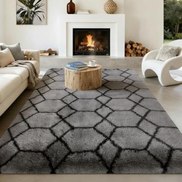 Imagem de Tapete macio de 20 x 25 m para sala de estar, tapete macio geométrico, tapete clássico, antiderrapante, tapete macio para quarto de crianças, quarto de bebê, decoração de casa de dormitório