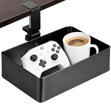 Imagem de MYITYARD Organizador sob a mesa, suporte giratório de 360°, braçadeira na gaveta sob a mesa, organizador de armazenamento com console de jogos, telefone, gerenciamento de cabos para escritório e casa