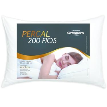 Imagem de Travesseiro ORTOBOM percal 200 fios ALGODÃO anti-alérgico