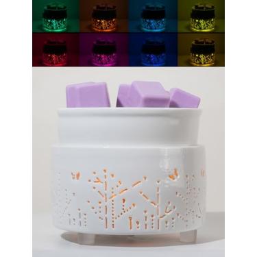 Imagem de QCYBDGLOV Aquecedor elétrico de cerâmica para derretimento de cera e derretimento de óleo de cubo fofos aquecedores pequenos aromaterapia para queimador decorativo doméstico derrete vela perfumada