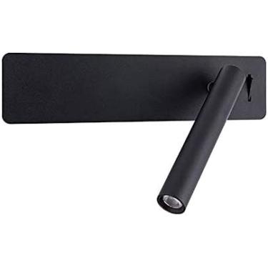 Imagem de Lâmpada De Leitura Montada Na Parede, Lâmpada De Parede Com Interruptor Duplo, Luz De Parede 2 Em 1, 3W/LED/3000K/iluminação Branca Quente, Lâmpada De Parede Para Cabeceira De Quarto Ou Sala De Es