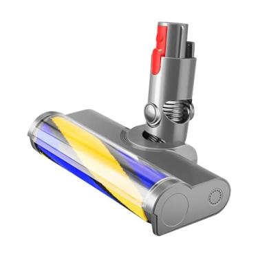 Imagem de Hujscufdjy Luz LED verde atualizada, cabeça de escova macia, acessórios para aspirador de pó, compatível com Dyson V6 V7 V8 V10 V11 V15 V10 Slim V12 Slim (cabeça de escova)