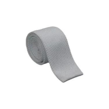 Imagem de Gravata Masculina Slim De Malha Lisa Em Cores Sólidas, Preta E Vermelh