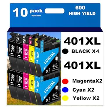 Imagem de LC401XL Cartuchos de tinta para impressora Brother compatíveis com cartuchos de tinta Brother LC401 para Brother MFC-J1010DW MFC-J1012DW MFC-J1170DW impressora pacote com 10 (4 pretos, 2 cianos, 2