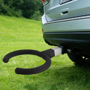 Imagem de PVNIEFC Assento sanitário de engate portátil para receptor de engate de reboque de 5 cm, capacidade de 181 kg, estrutura de aço inoxidável com almofada, para acampamento, caça, viagens rodoviárias e