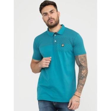 Imagem de Camiseta Masculina Trup Sea Polo Com Detalhes em Couro Premium Tendência Casual-Masculino