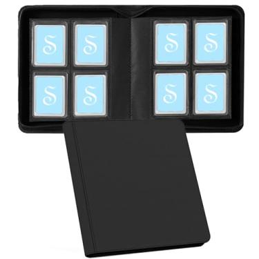 Imagem de Fichário Toploader com 160 bolsos, fichário de cartão colecionável com zíper, comporta toploaders de 7,6 cm x 10 cm, 35PT Toploaders, fichário de couro sintético com bolsos frente e verso sem anel