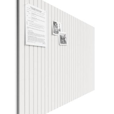 Imagem de Bumusty Quadro de cortiça grande alternativo - 47 x 35 azulejos de quadro de avisos de feltro, com 30 pinos, 70 abas adesivas, 12 painéis de parede de ripas, quadros de cortiça para escritório placa