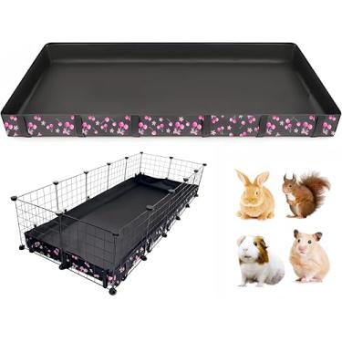 Imagem de DZWLKJ Forro de gaiola de porquinho-da-índia, base de lona lavável, gráfico de cereja, 61 cm x 152 cm, reutilizável para coelho, chinchila, ouriço, furão e outros animais pequenos.