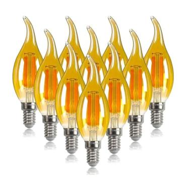 Imagem de Lâmpada LED Candelabra com Base E14 Regulável 4W Equivalente a 40W Incandescente 470LM de Filamento C35 para Decoração Interior Estilo Vintage