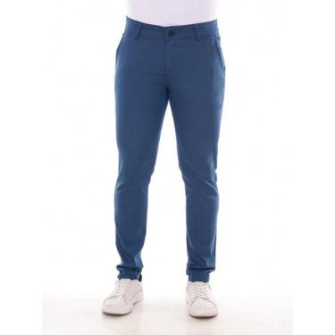 Imagem de calça masculina Alfaiataria 3D slim com elastano Calça de sarja - Ozie