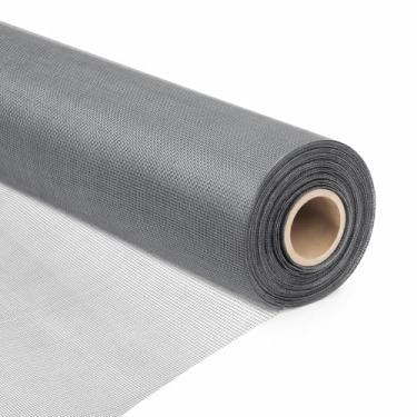 Imagem de Rolo de tela de janela de fibra de vidro 91,4 cm x 100' Fácil de usar Telas de substituição cinza para janelas ou portas de casa