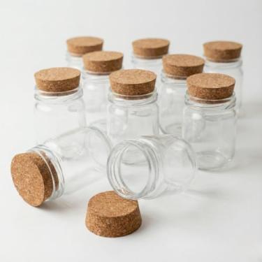 Imagem de Kit 10 Potes de Vidro 200ml com Tampa para Temperos, Organização de Cozinha com Adesivos Identificadores (10 Potes SEM Etiqueta)