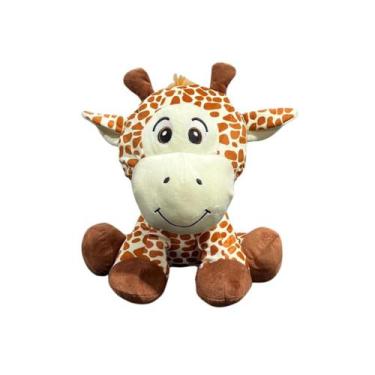 Imagem de Pelúcia Zoo Unik 35cm  Brinquedo Macio e Certificado Inmetro, Girafa