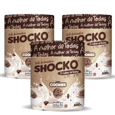 Imagem de Kit 3 Pasta de Amendoim com Whey Protein Shocko 600g-Unissex